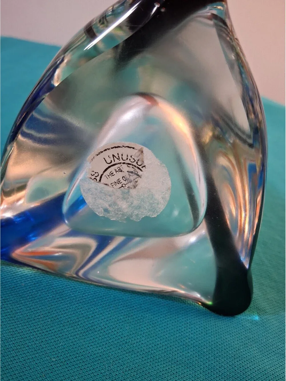 The Unusual Fine Crystal Art Glass Vase with Colorful Twisted Streaks